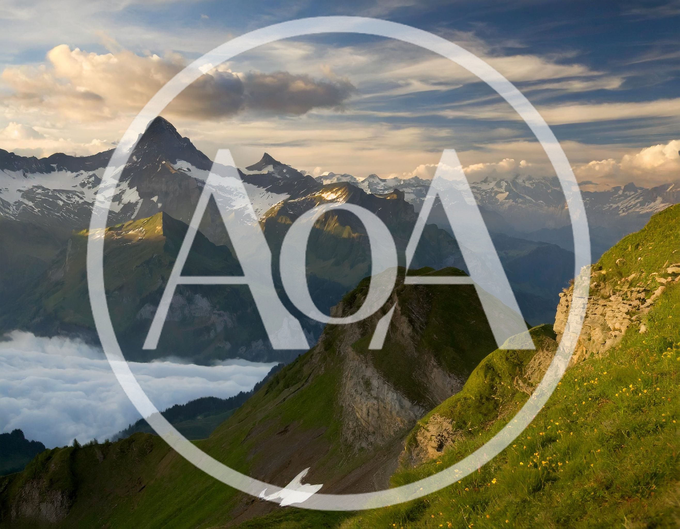 Majestic Alpine Mountain Range At Golden Hour