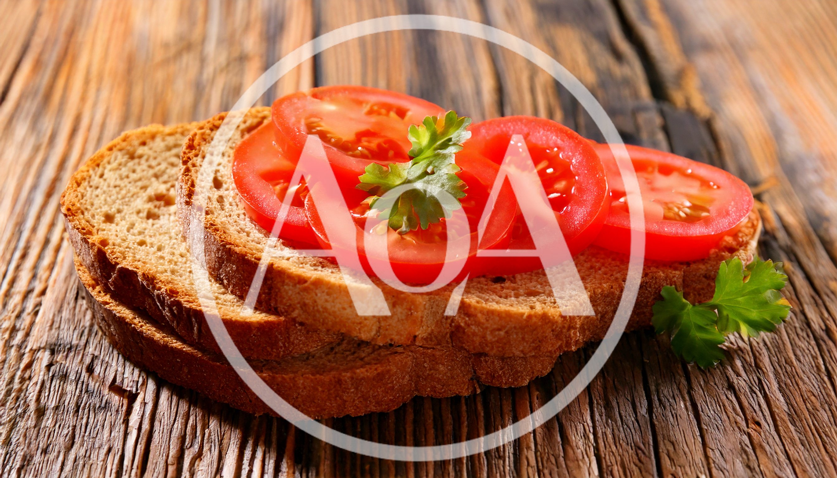 Slices of Toasted Bread Topped with Fresh Tomato