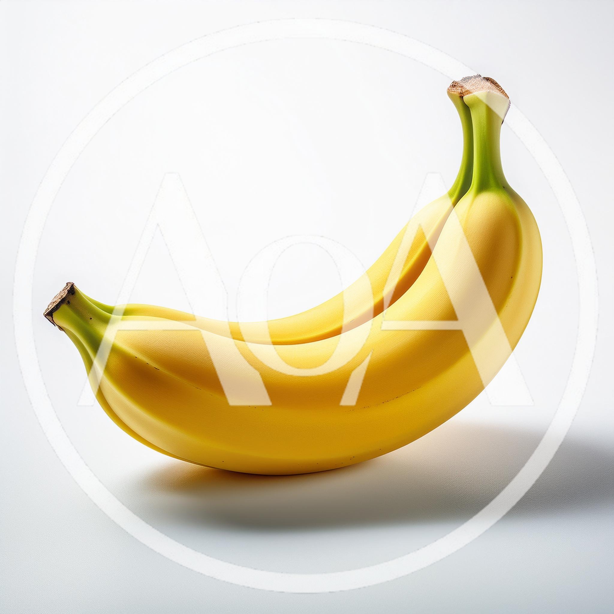 Two Fresh Yellow Bananas On White Background