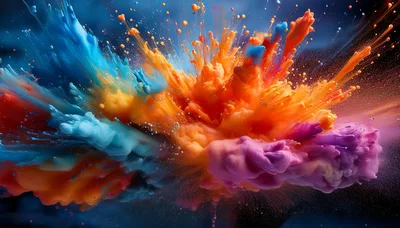 Vibrant Multi Colored Paint Explosion In Liquid