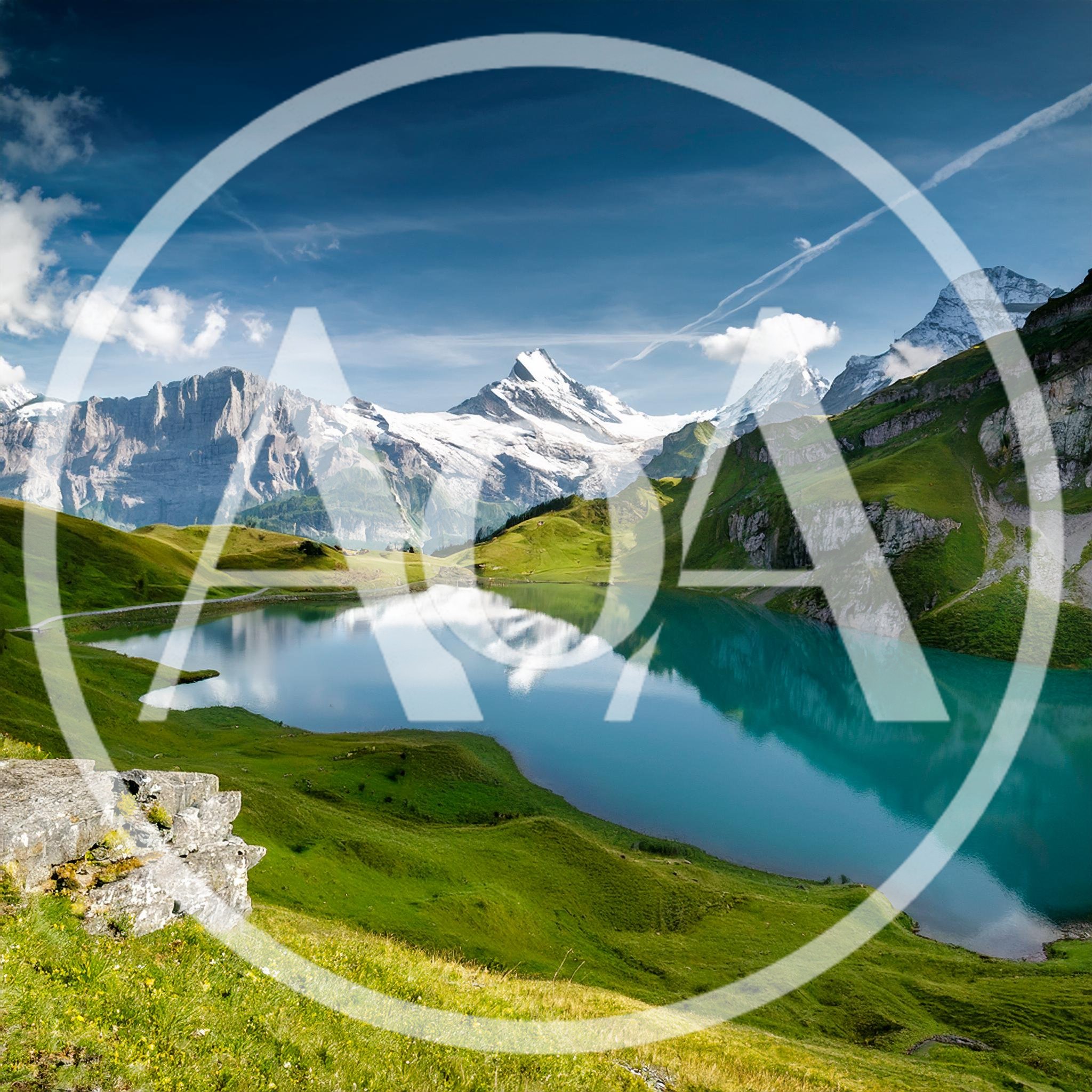 Bachalpsee Lake With Wetterhorn And Schreckhorn Mountain Peaks