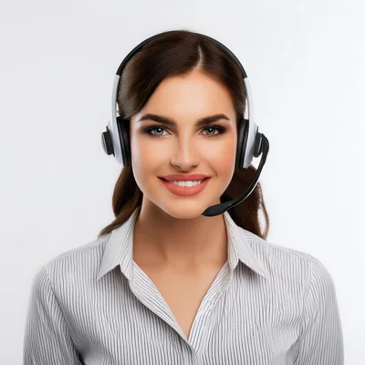 Professional Customer Service Representative Wearing Headset