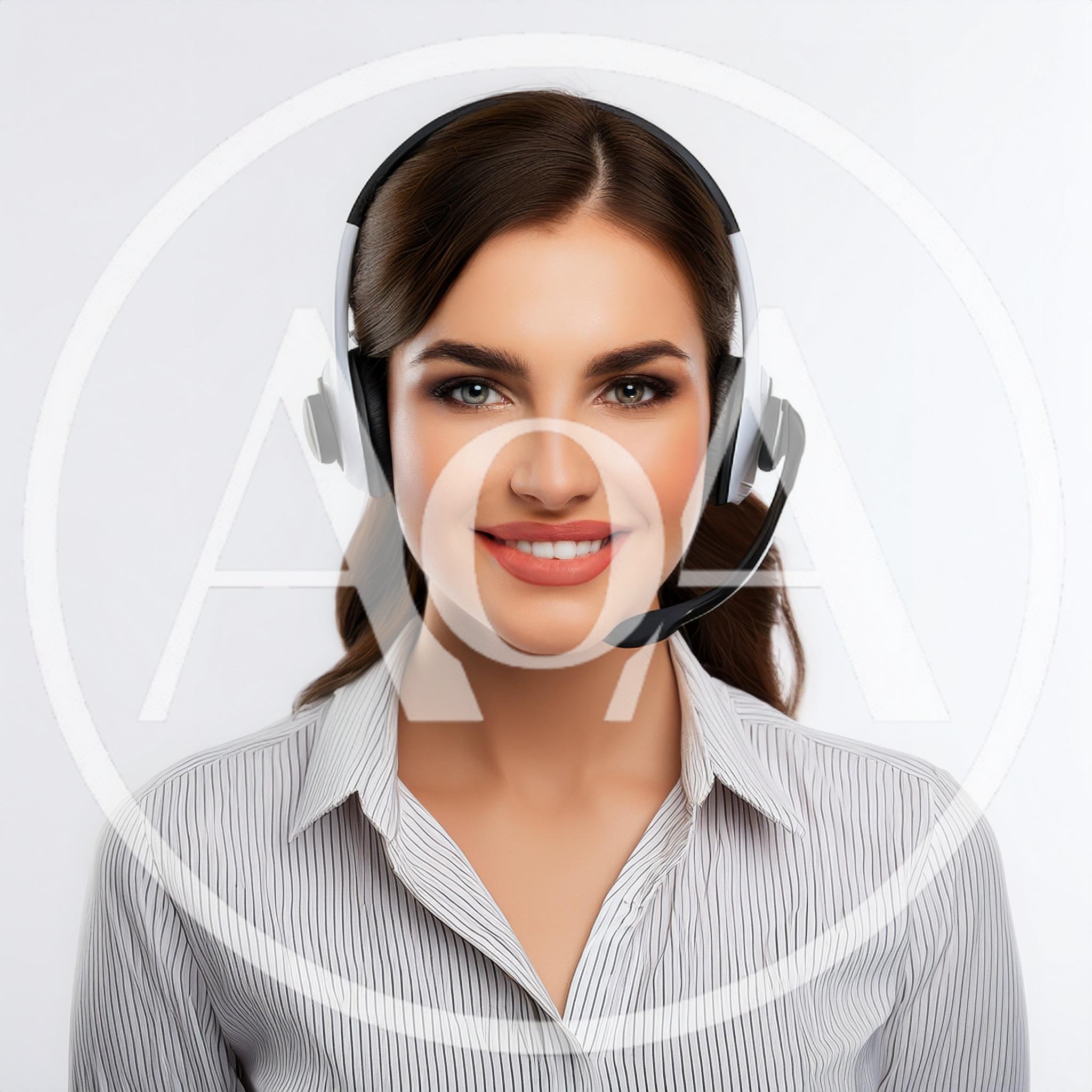 Professional Customer Service Representative Wearing Headset