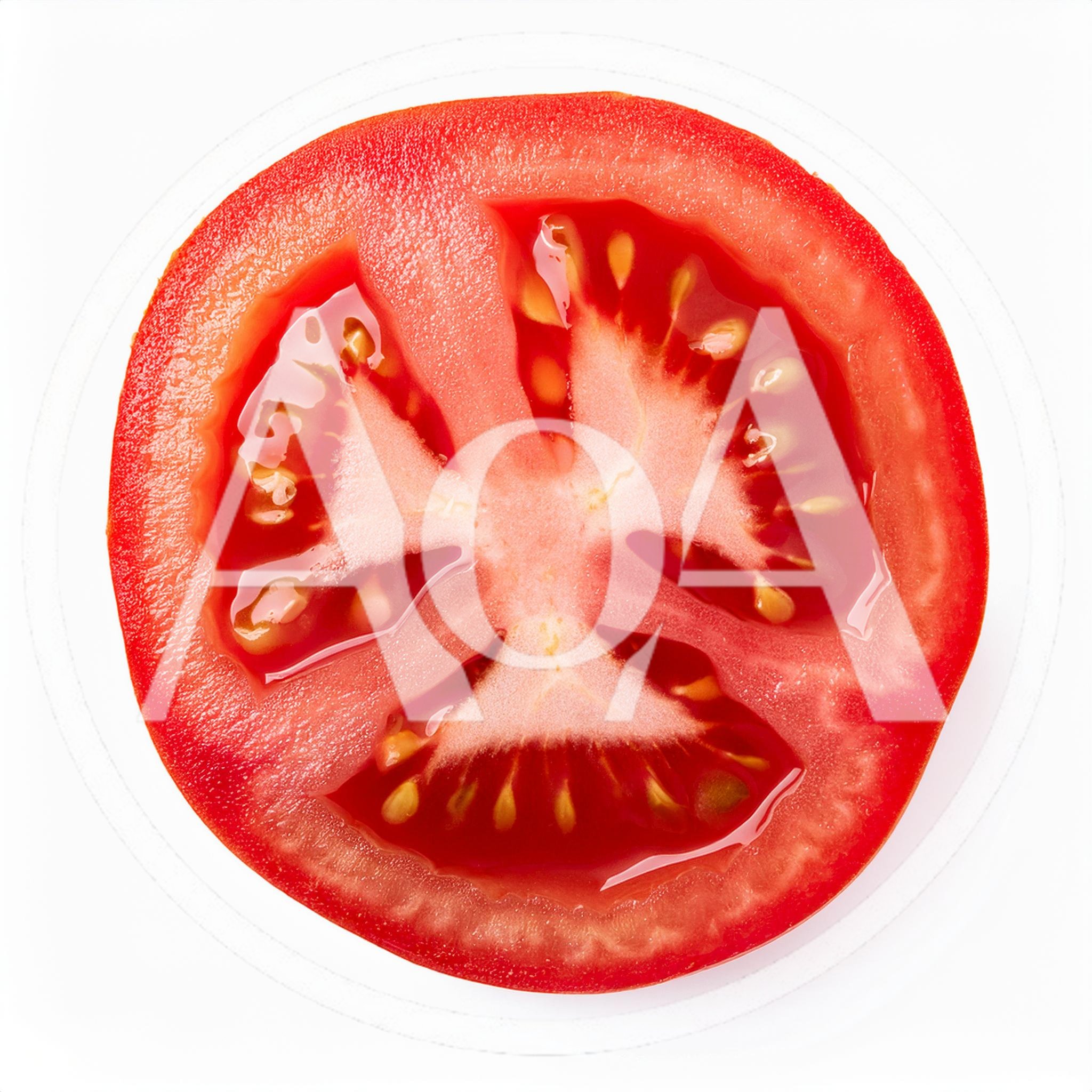 Fresh Red Tomato Slice Isolated On White Background