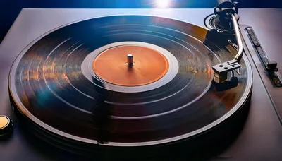 Vinyl Record Spinning On A Turntable