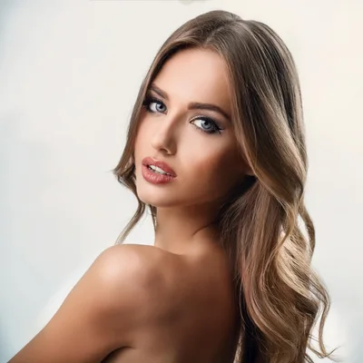 Portrait Of A Beautiful Woman With Wavy Hair