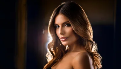 Portrait Of A Beautiful Woman With Wavy Hair