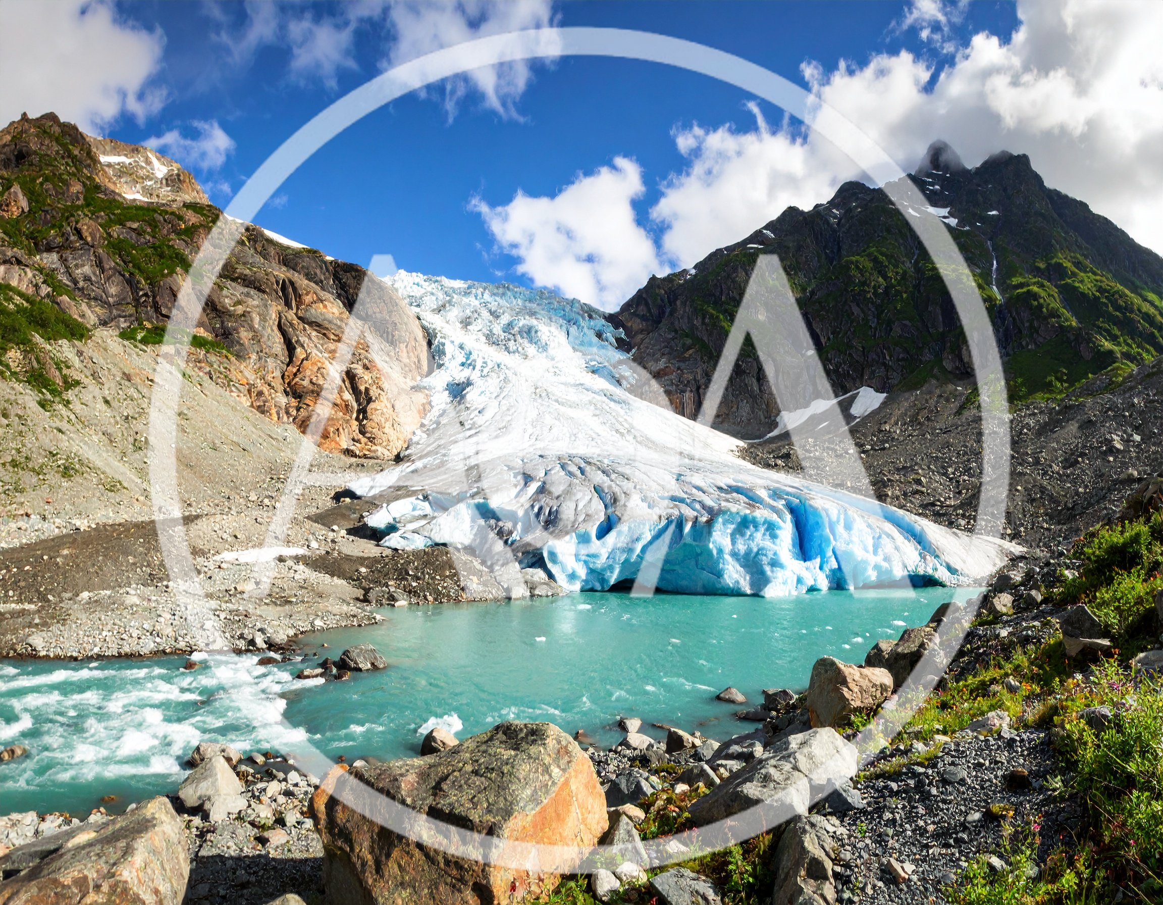 Scenic View Of Bear Glacier In Alaska