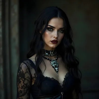 Portrait Of A Gothic Woman In Lace Attire