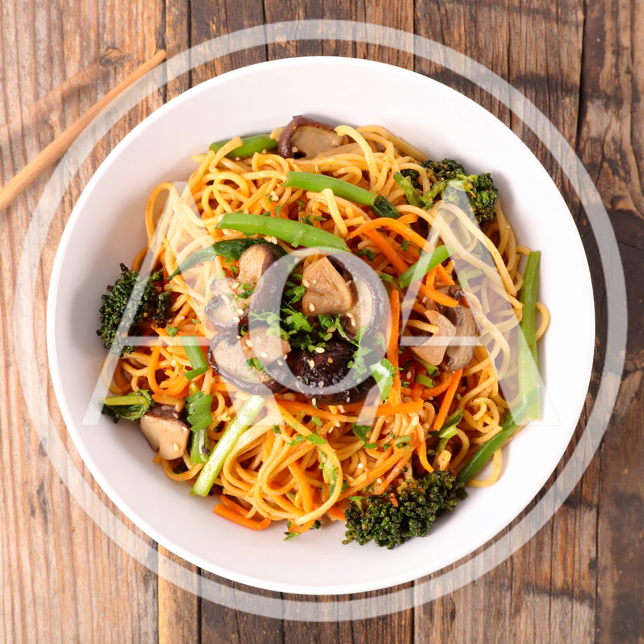 Stir Fried Noodles With Vegetables And Mushrooms