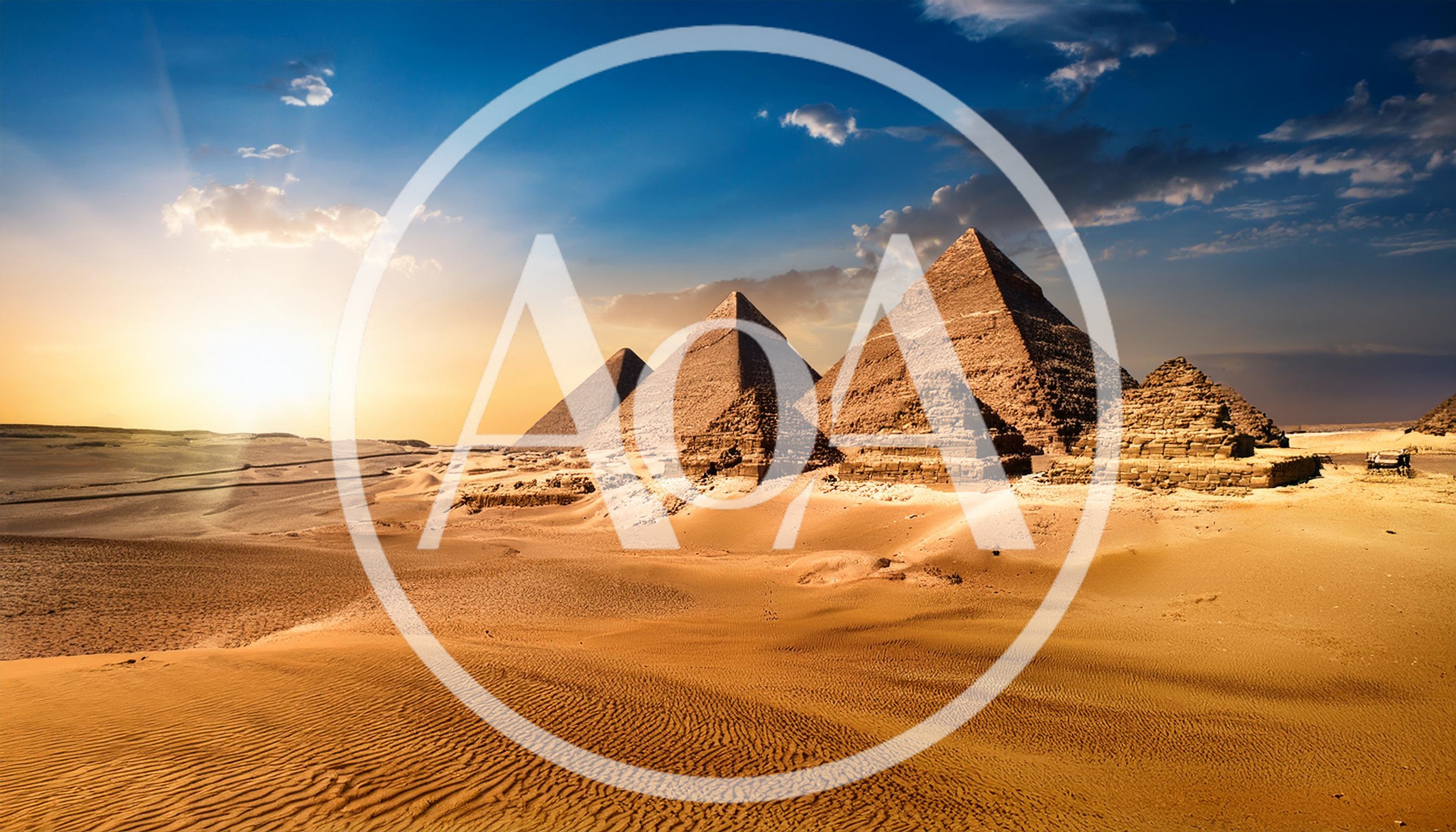 The Great Pyramids Of Giza At Sunset