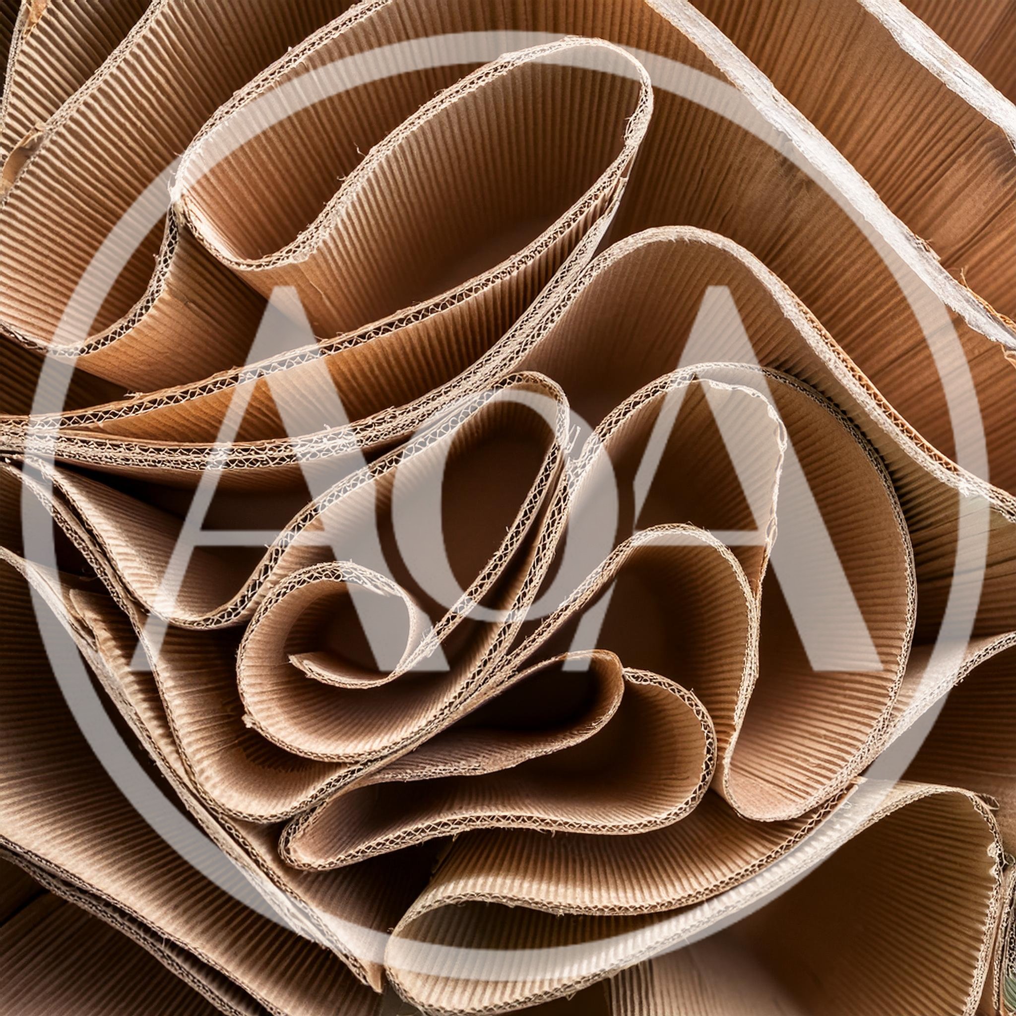 Abstract Background Of Rolled Corrugated Cardboard Sheets