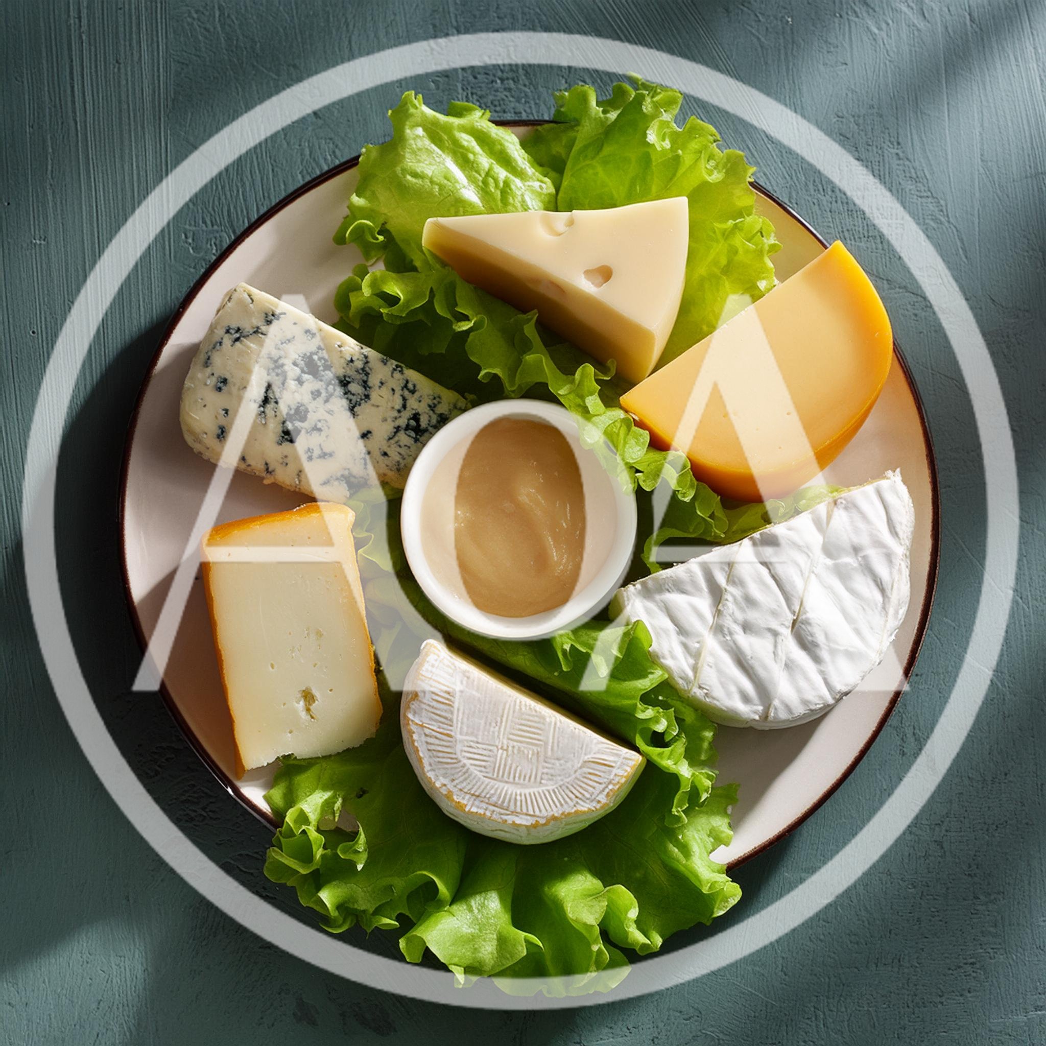 Assorted Gourmet Cheese Platter With Dipping Sauce
