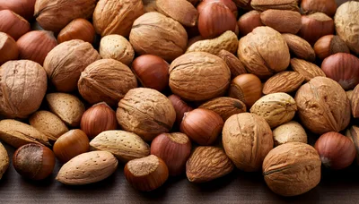 Assorted Mixed Nuts Including Walnuts Hazelnuts And Almonds