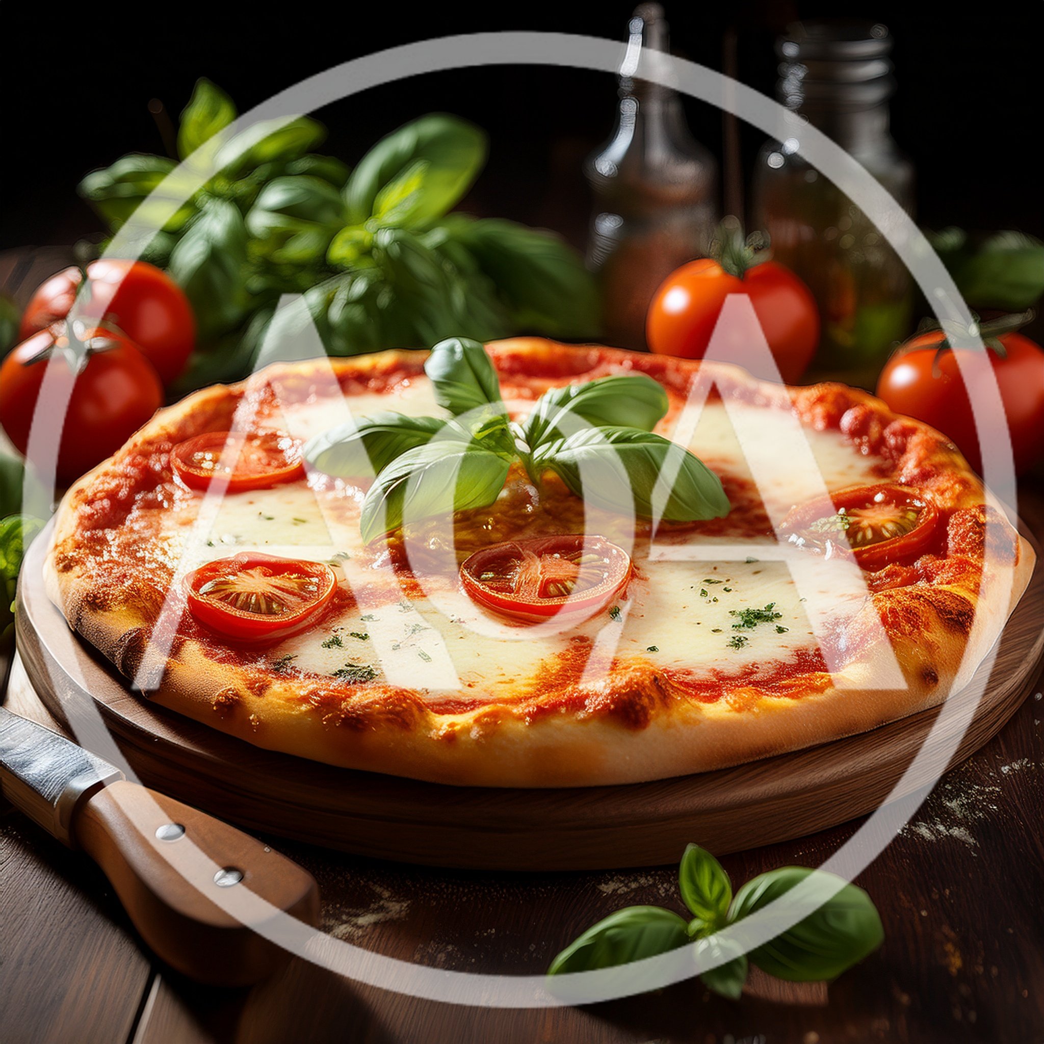 Fresh Margherita Pizza With Basil And Tomatoes