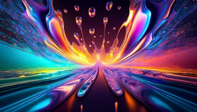 Abstract Liquid Motion With Vibrant Neon Colors