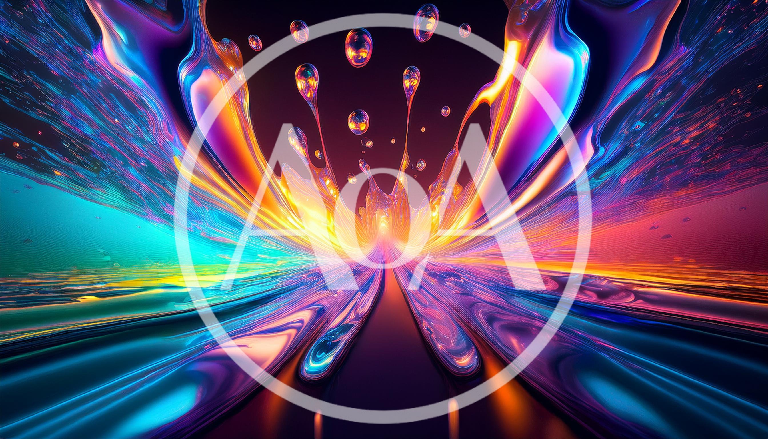 Abstract Liquid Motion With Vibrant Neon Colors