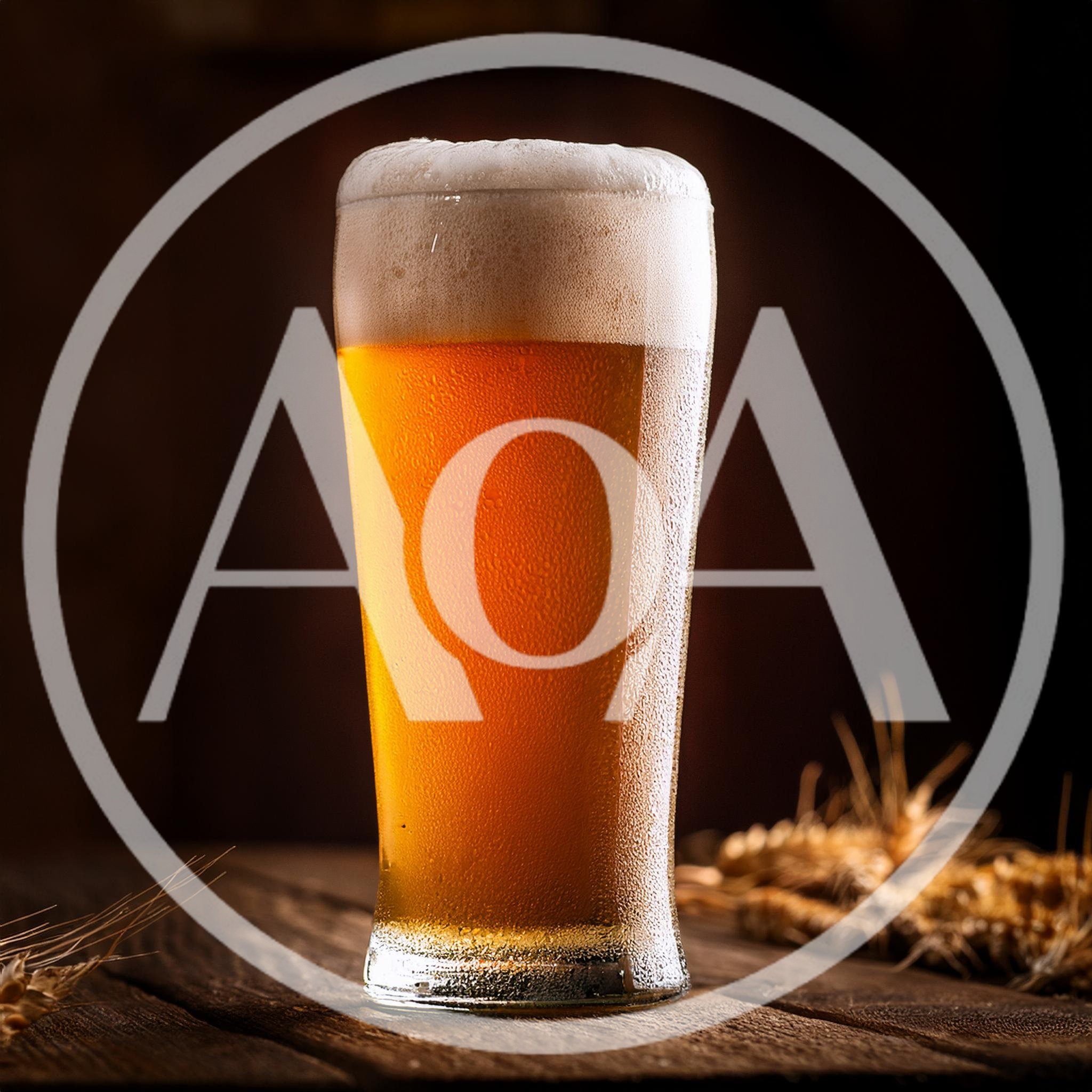 Cold Glass Of Refreshing Beer On Wooden Table