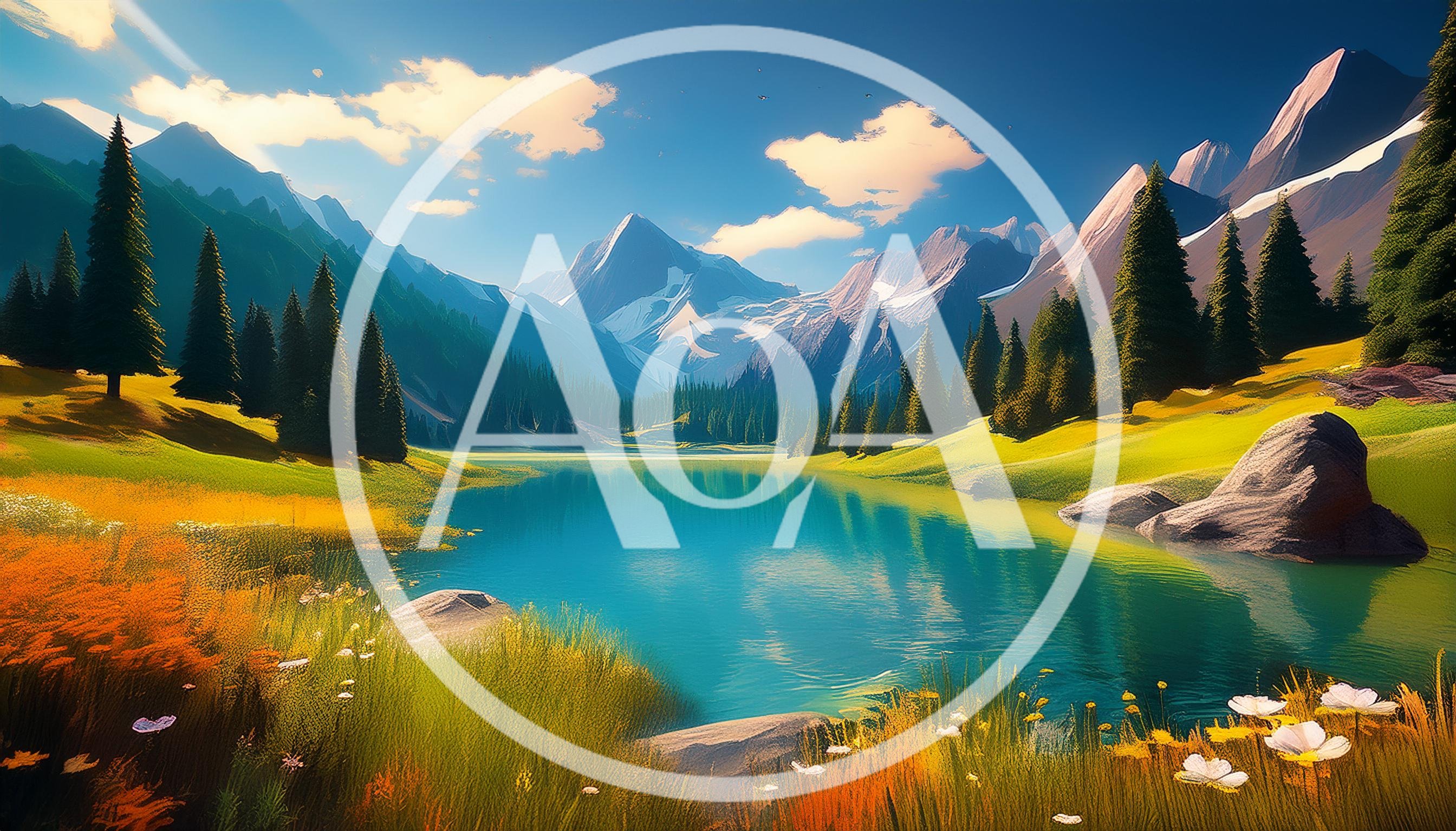 Serene Alpine Lake Surrounded By Mountains And Pine Forest
