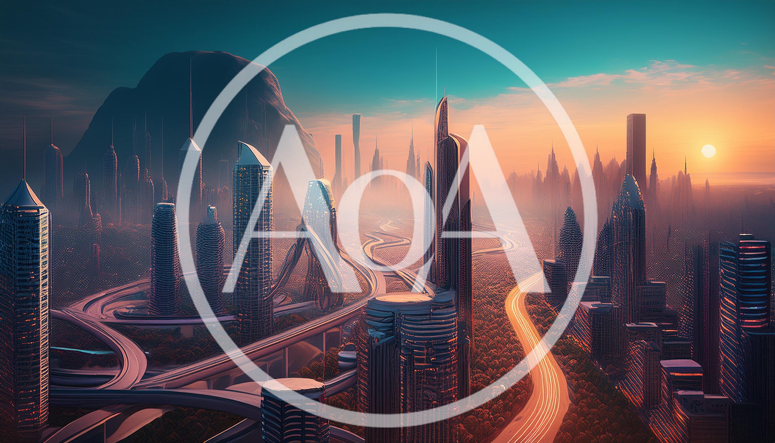 Futuristic Cityscape With Skyscrapers And Elevated Highways