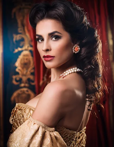 Portrait Of A Beautiful Woman In Renaissance Style Costume