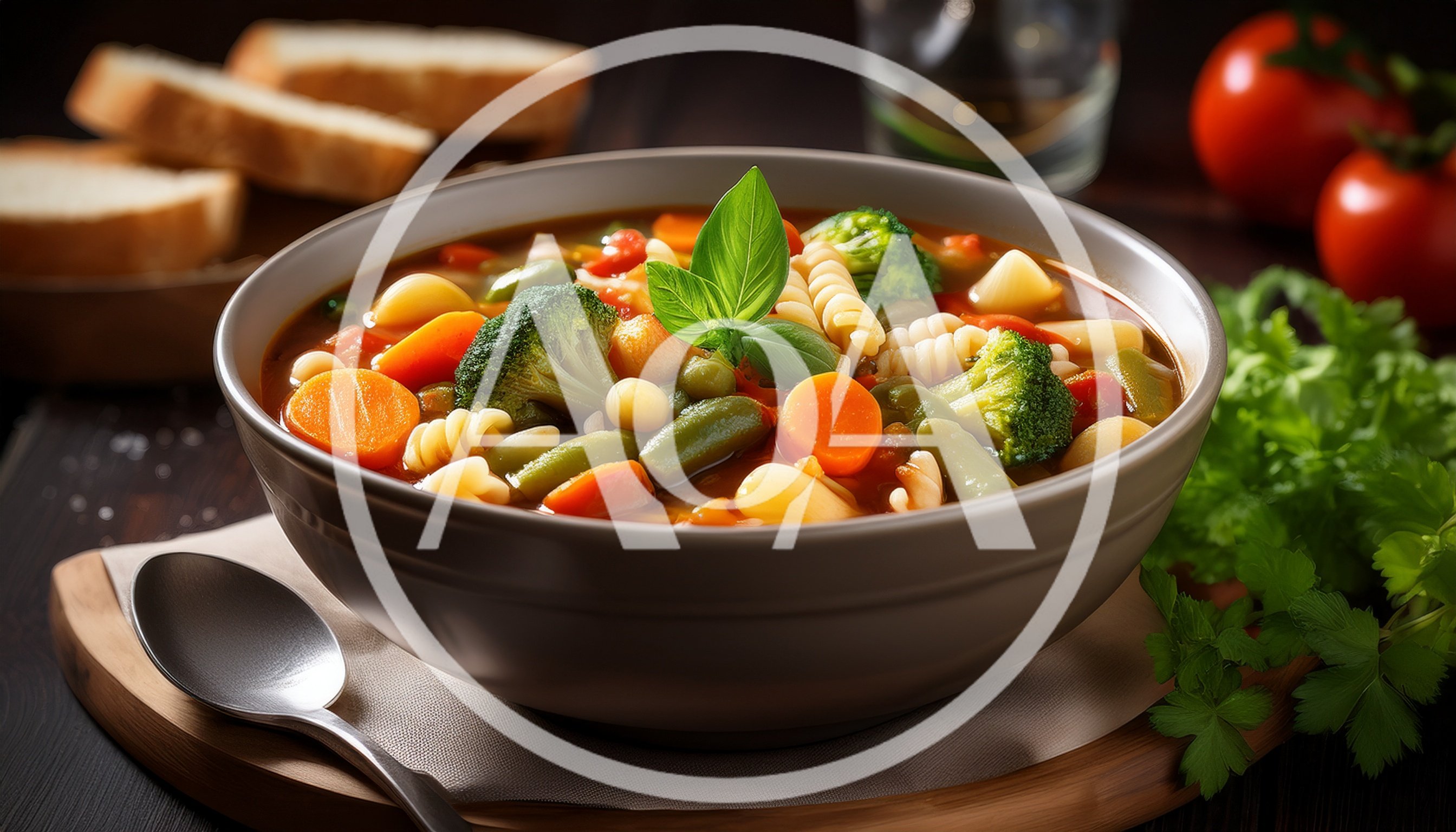 Bowl Of Fresh Vegetable Minestrone Soup