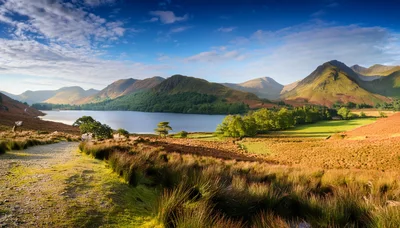 Scenic Landscape View Of Buttermere Lake In The Lake District