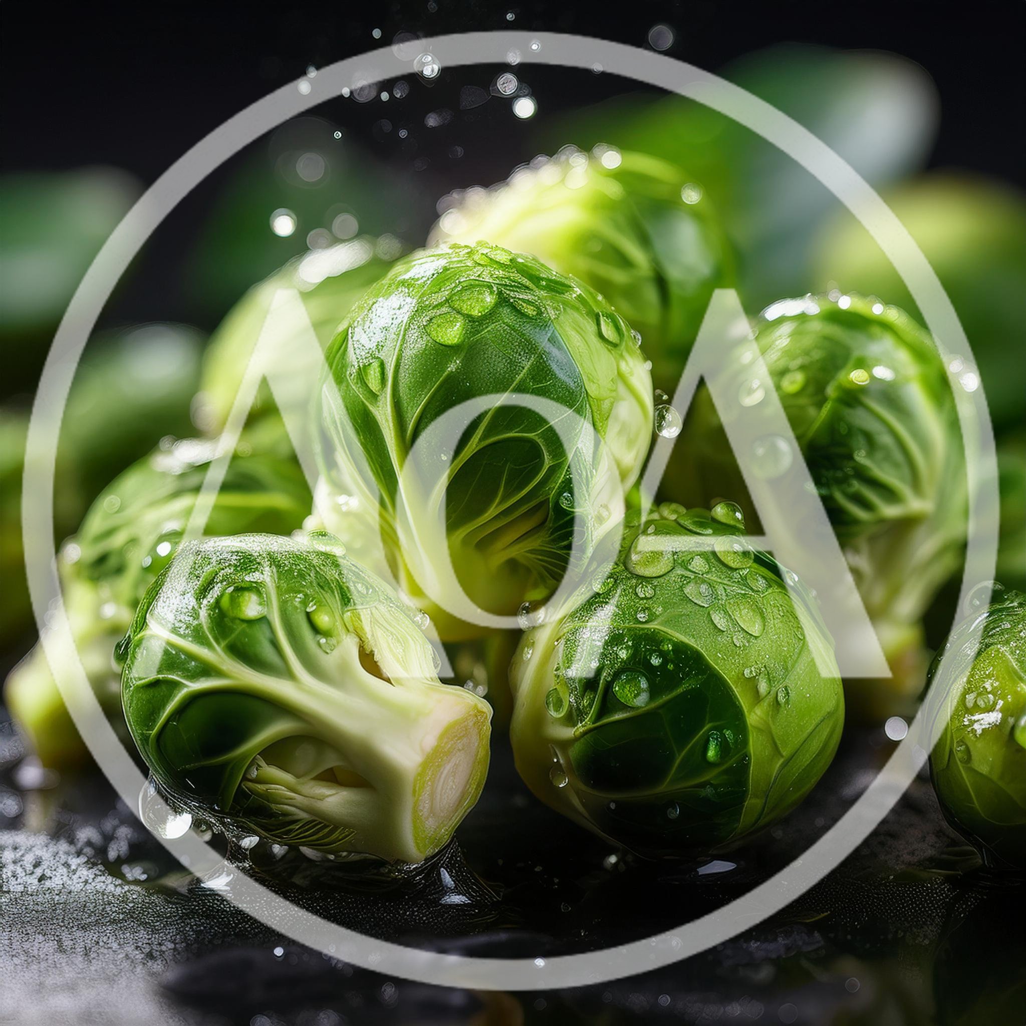 Fresh Brussels Sprouts With Water Droplets