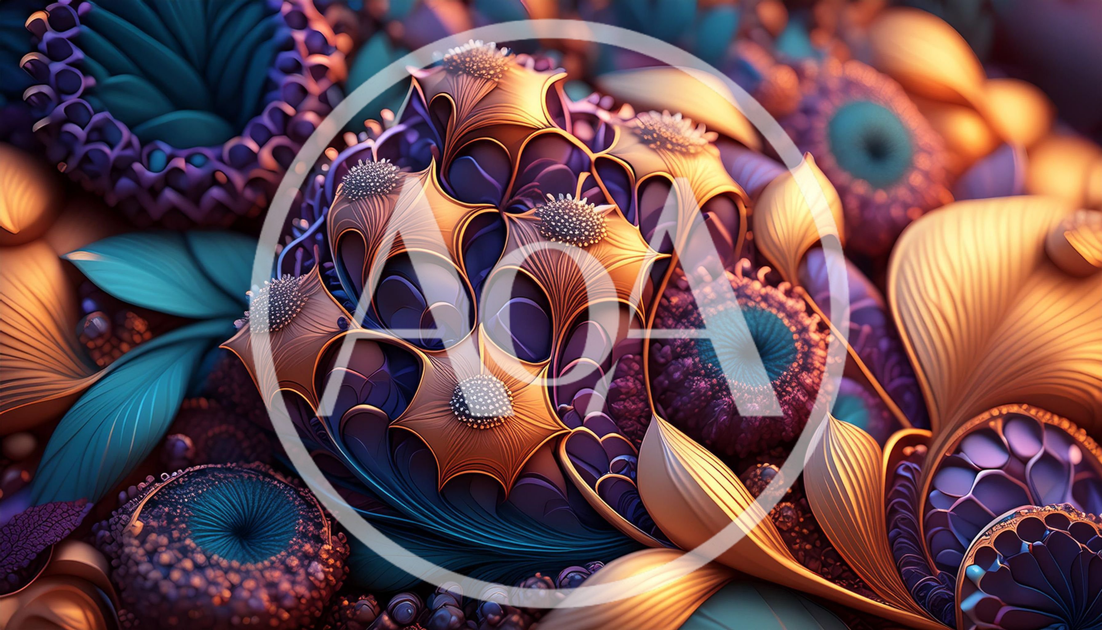 Abstract Fractal Floral Pattern With Vibrant Colors