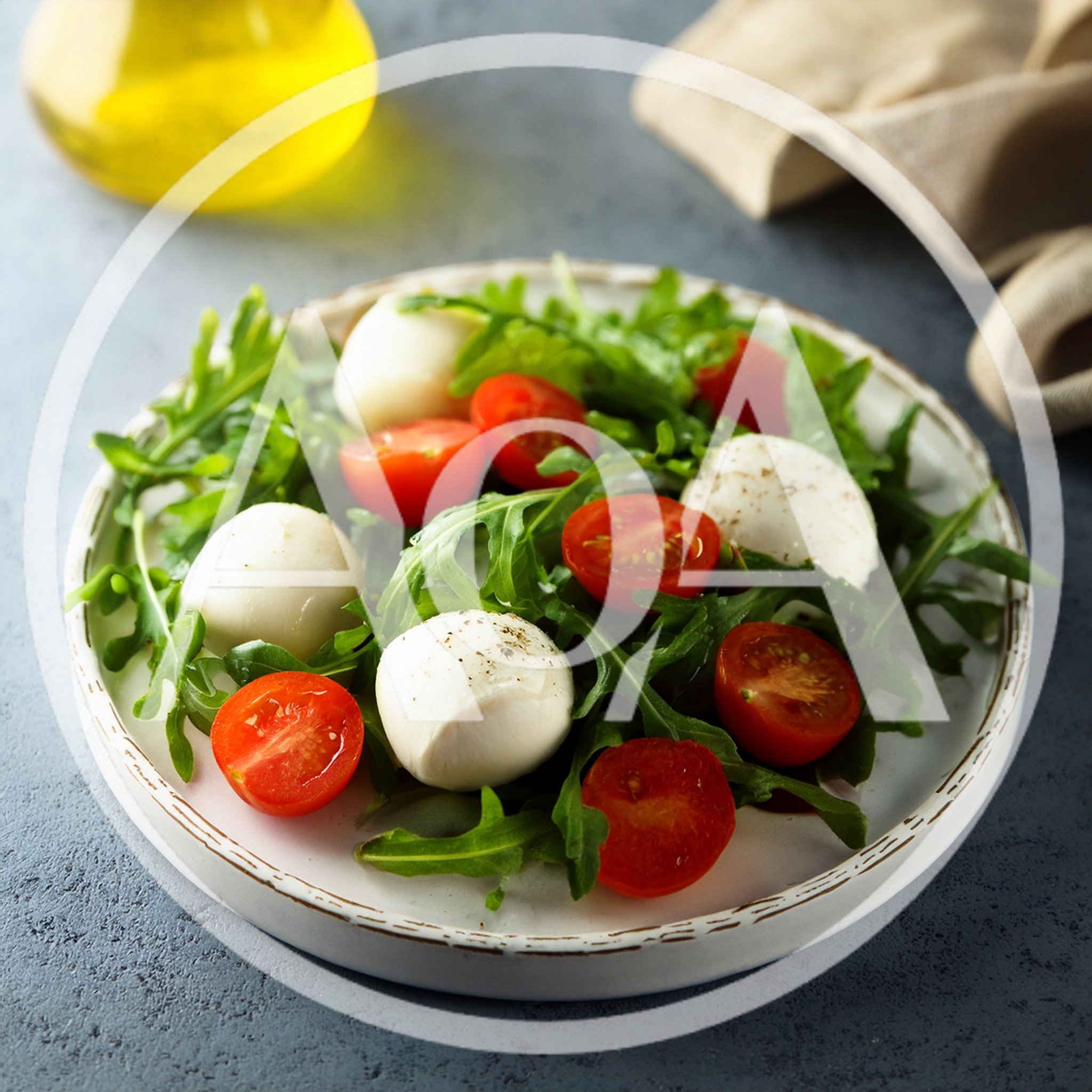 Fresh Caprese Salad With Mozzarella And Cherry Tomatoes