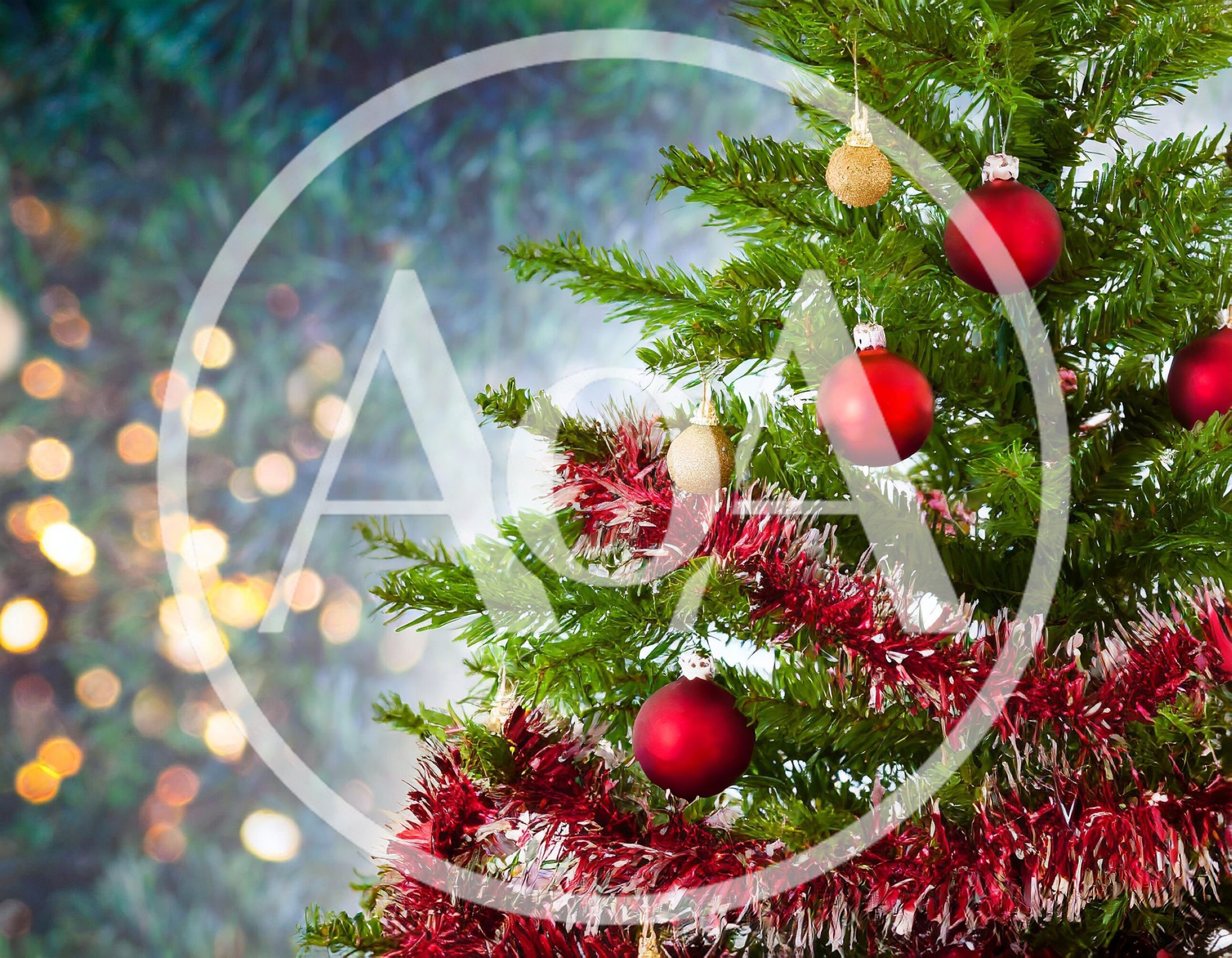 Christmas Tree Decorated With Red And Gold Ornaments