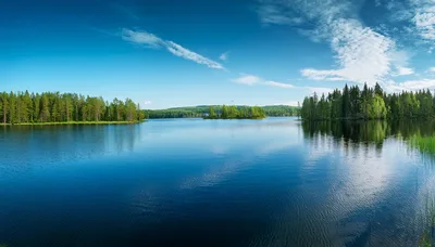 Panoramic View Of A Calm Finnish Lake