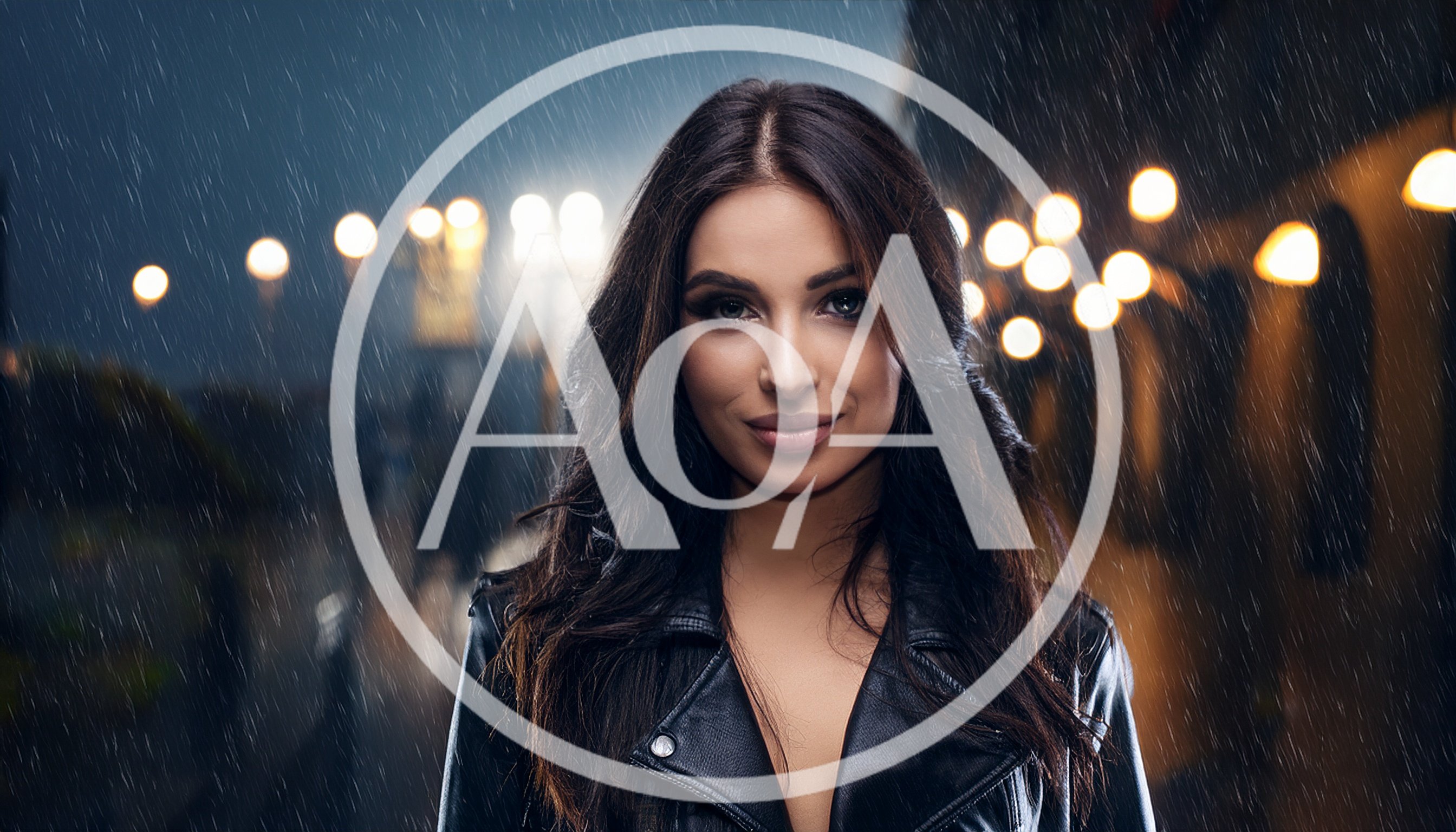 Portrait Of A Beautiful Woman In The Rain