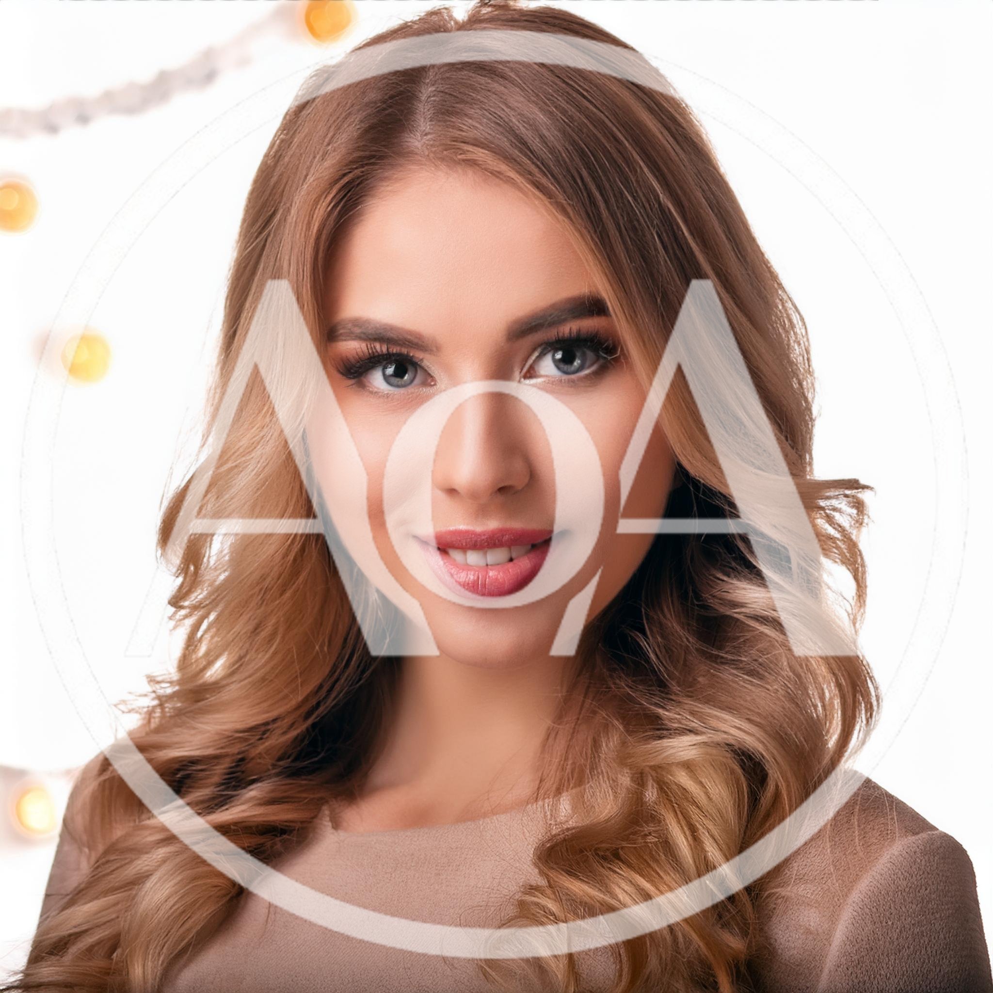 Portrait Of A Beautiful Young Woman With Wavy Hair