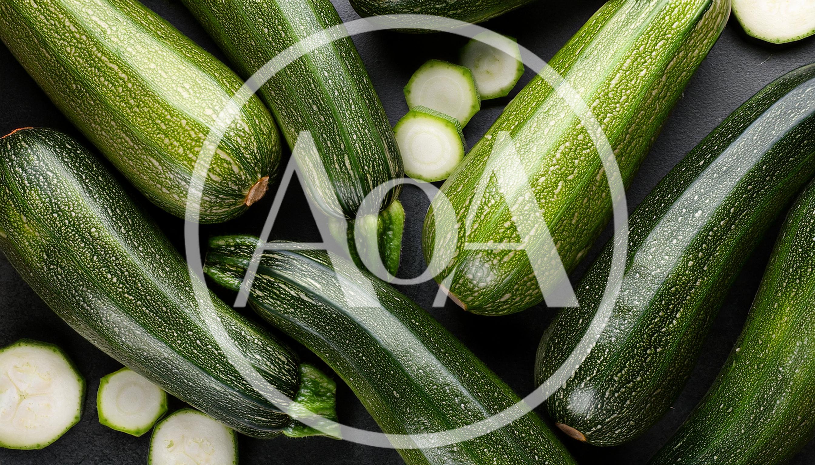 Fresh Green Zucchini Squash on Dark Background