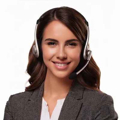 Professional Customer Service Representative Wearing Headset