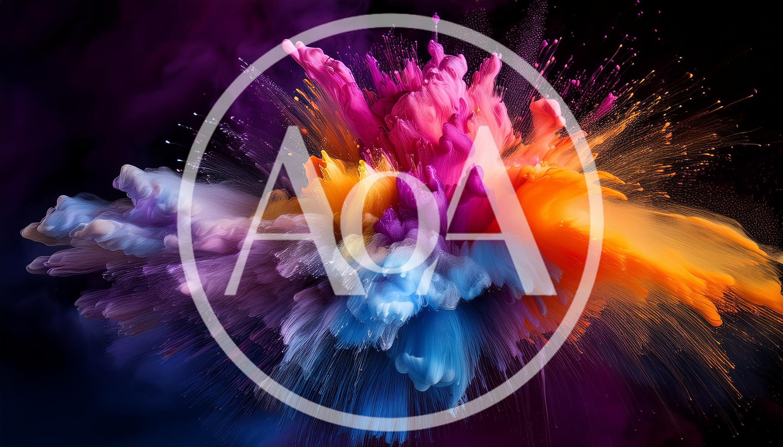 Vibrant Multi-Colored Powder Explosion Against Dark Background