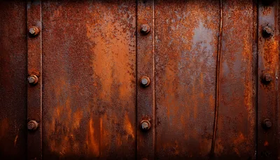 Weathered Industrial Metal Plate With Rivets