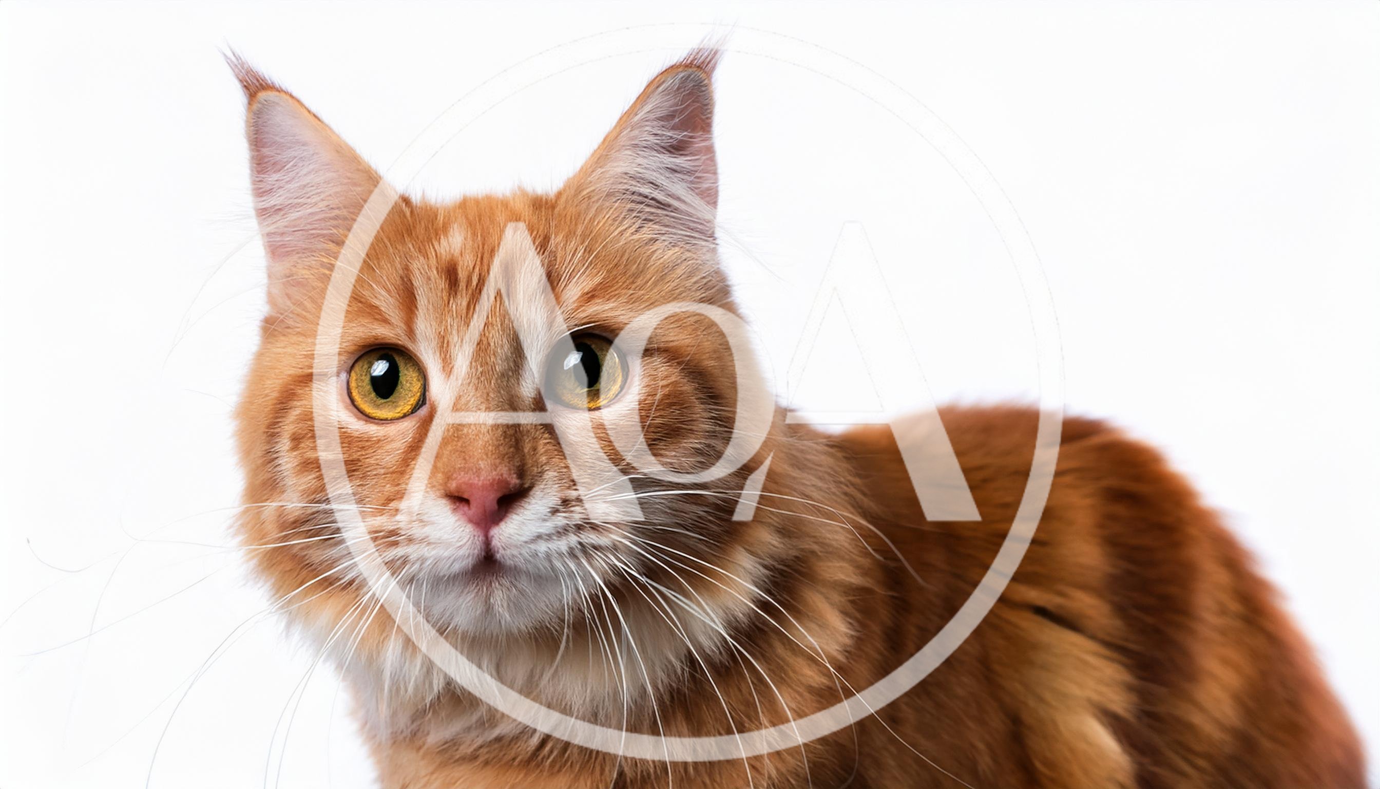 Portrait Of A Ginger Maine Coon Cat