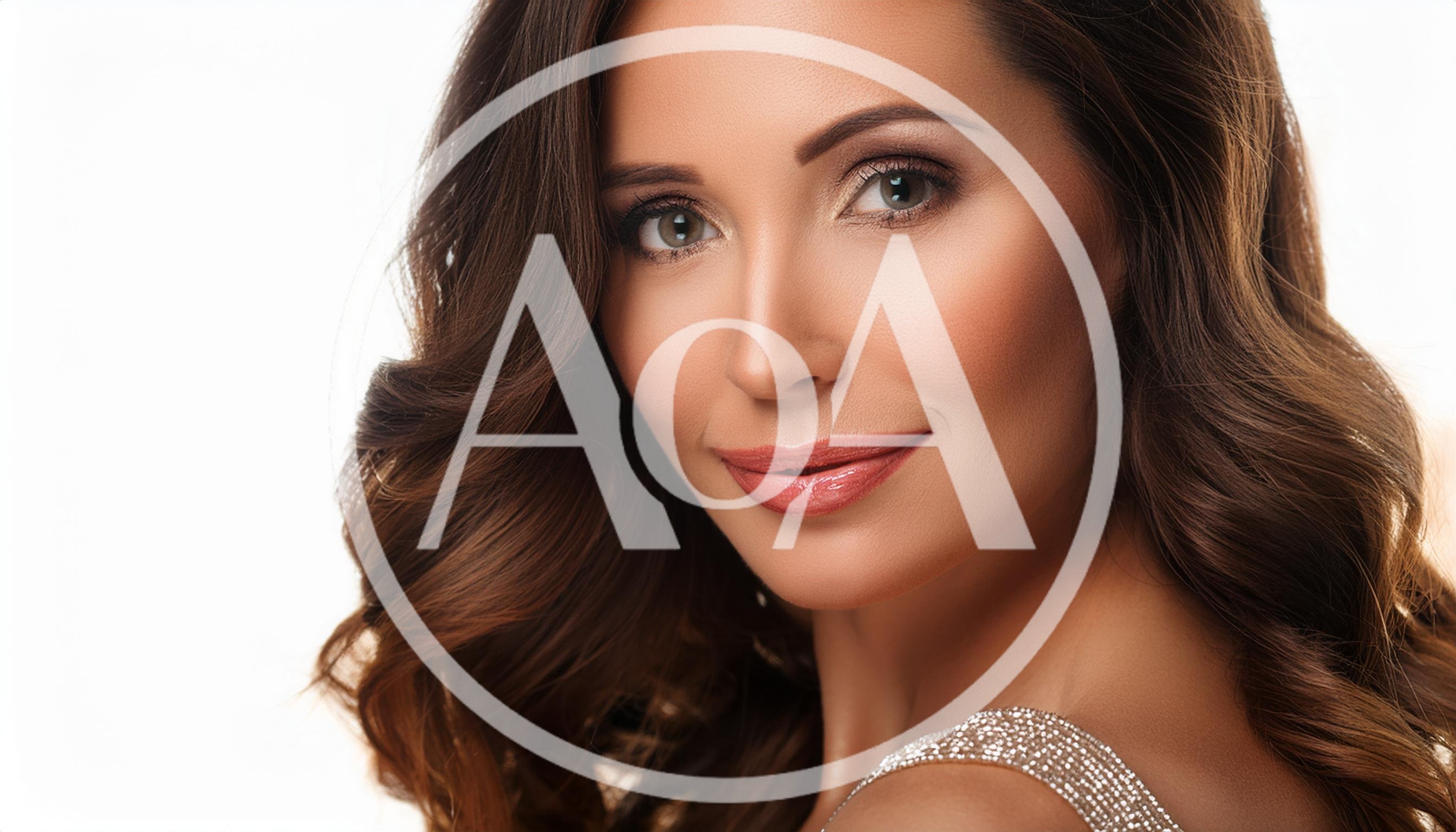 Portrait Of A Beautiful Woman With Wavy Brown Hair