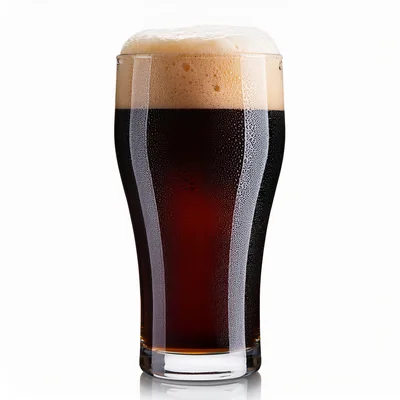 Cold Glass Of Dark Stout Beer With Foam