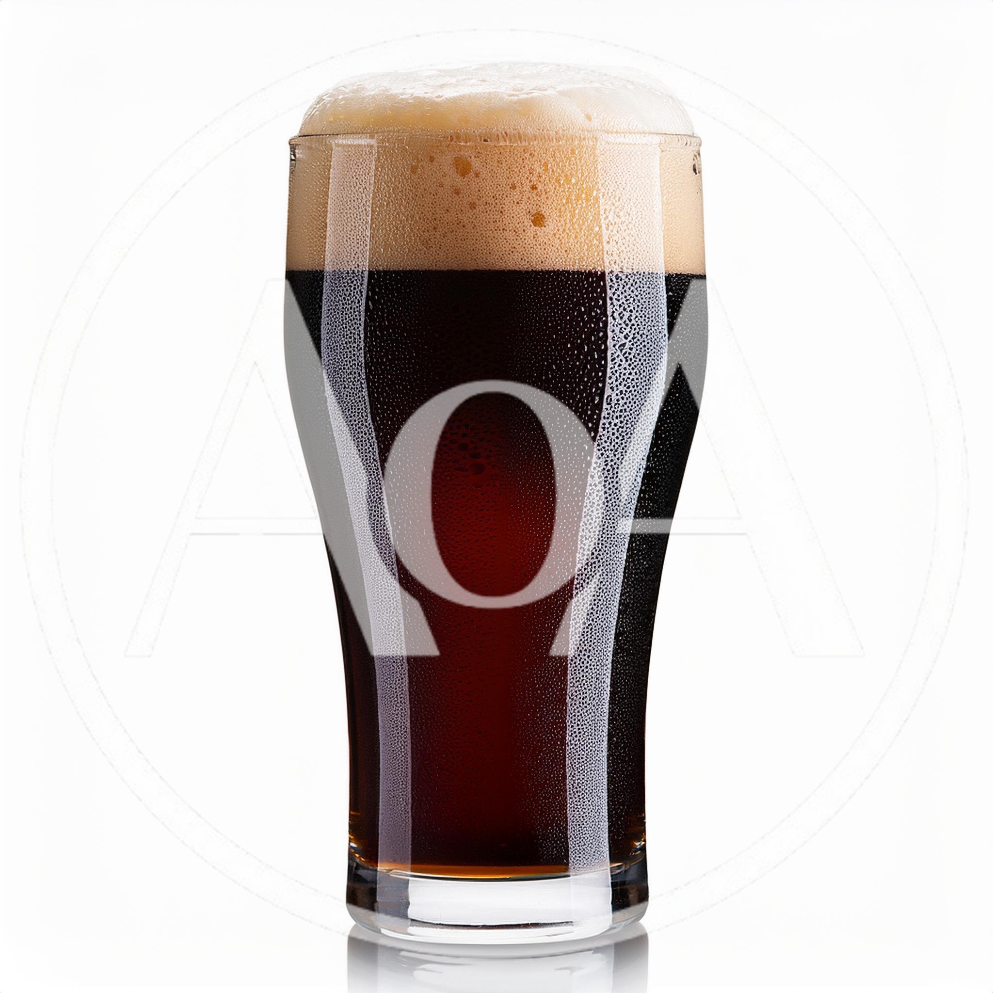 Cold Glass Of Dark Stout Beer With Foam