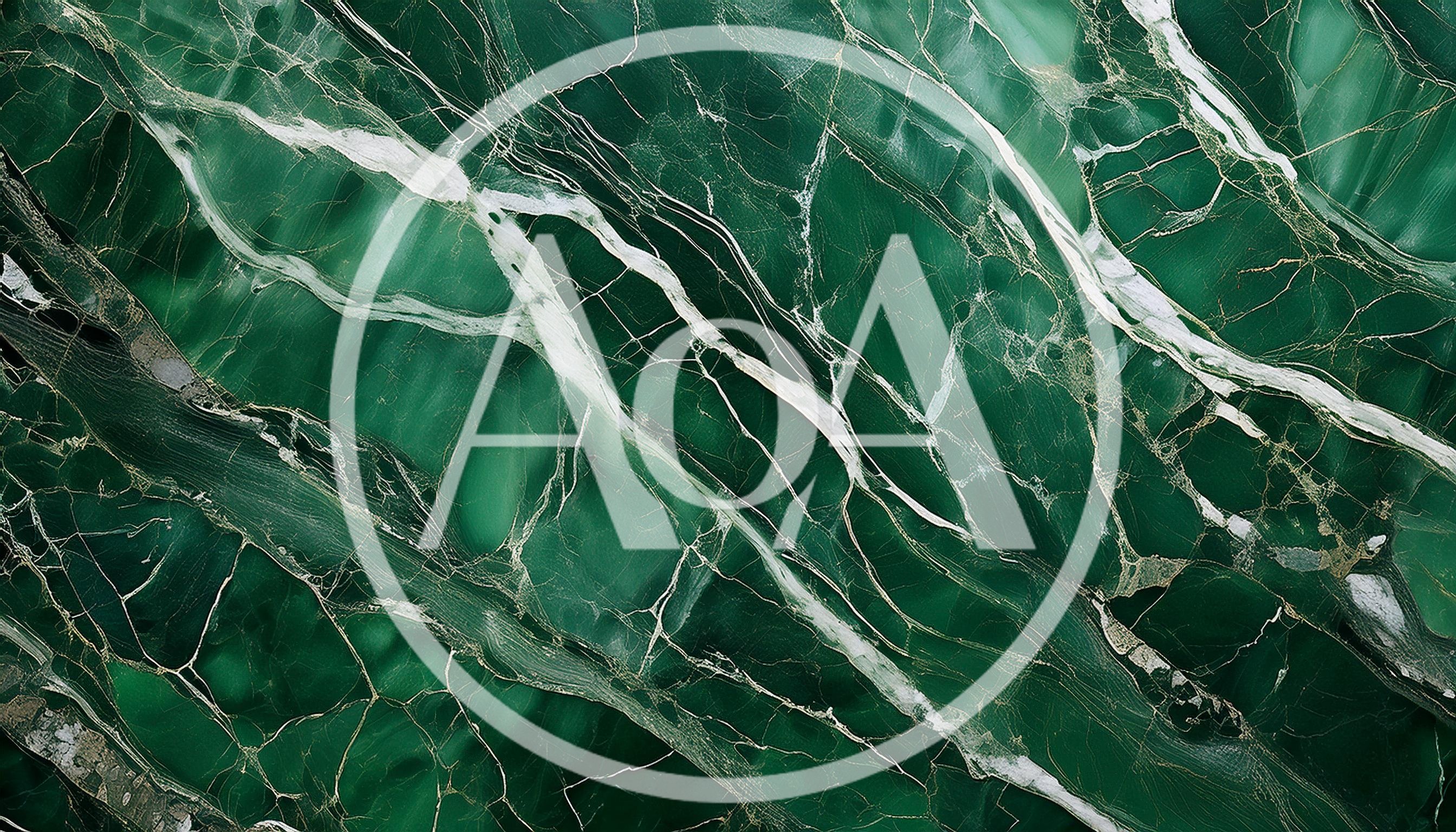 Deep Green Marble Texture With White Veining