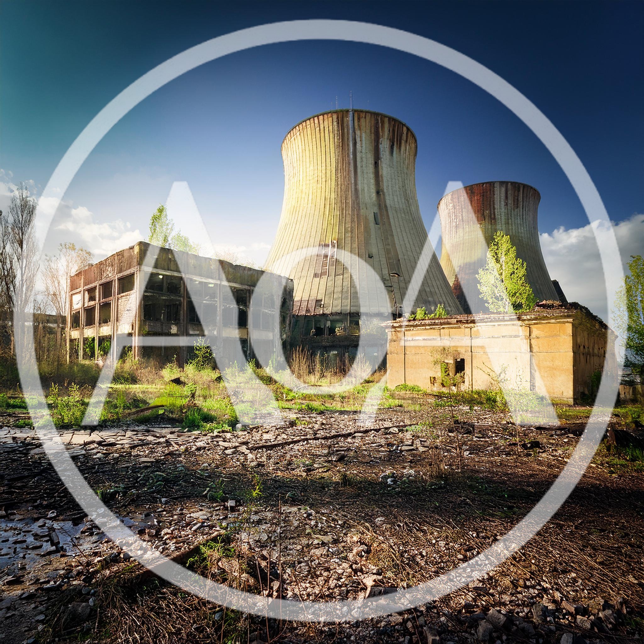 Abandoned Industrial Power Plant With Cooling Towers