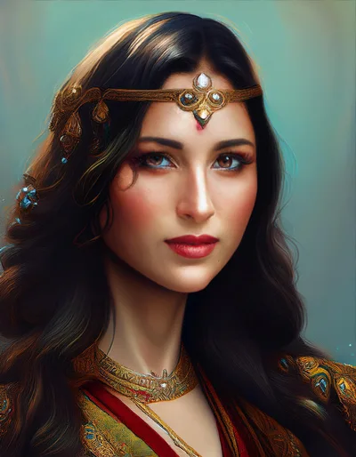 Portrait Of A Beautiful Woman In Traditional Indian Attire