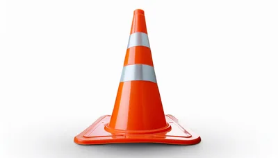 Orange Traffic Safety Cone Isolated On White Background