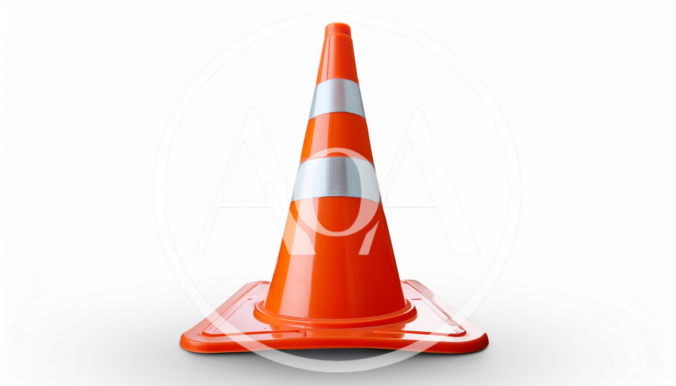 Orange Traffic Safety Cone Isolated On White Background