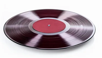 Purple Vinyl Record Disc on White Background
