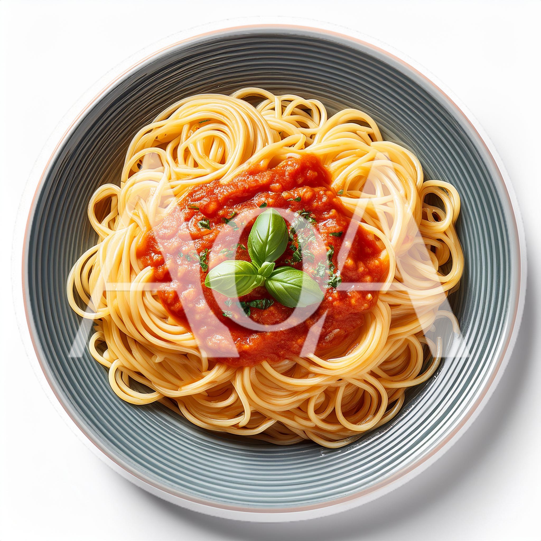 Spaghetti Pasta With Tomato Sauce And Fresh Basil
