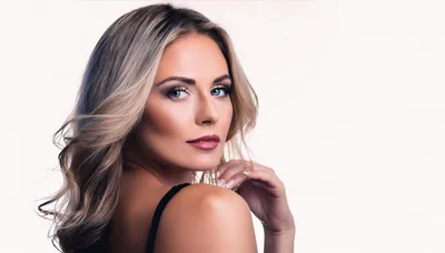 Portrait Of A Beautiful Blonde Woman Looking Back